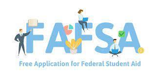 FAFSA Free Application for Federal Student Aid with Students on the letters 