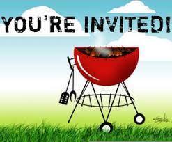 You're Invited words with picture of a outdoor food grill