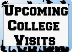 Black and White Upcoming College Visit with silouette of people 