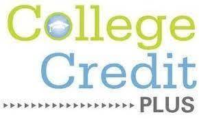 College Credit Plus logo in yellow blue and black text 