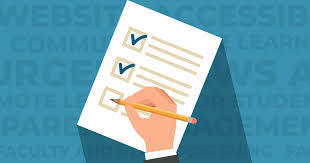 Clip art of a report card it has a hand holding a pencil and check boxes with lines
