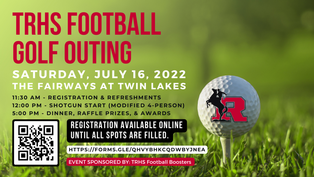 Advertisement for TRHS Football Golf Outing 2022