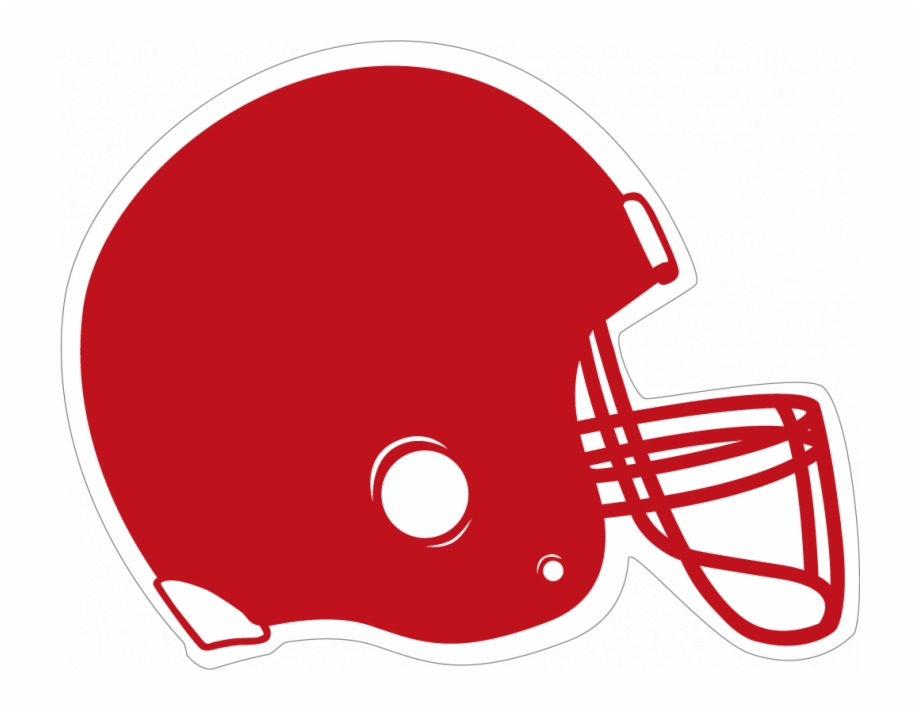 Red and White Football Helmet
